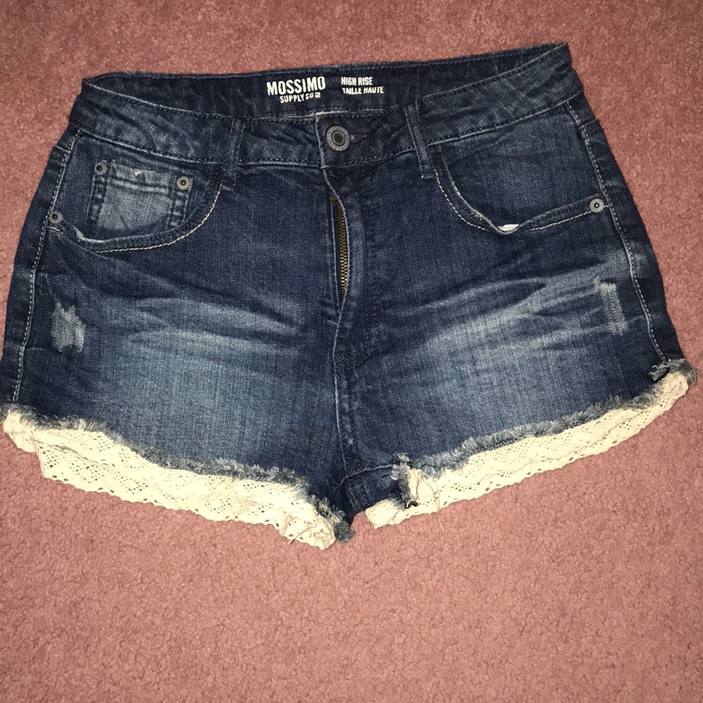 High rise denim shorts
